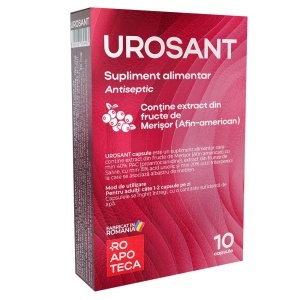 Urosant - Supliment pentru tractul urinar cu merisor PAC 40%, salvie si albastru de metilen, 10cp, Roapoteca - Img 2