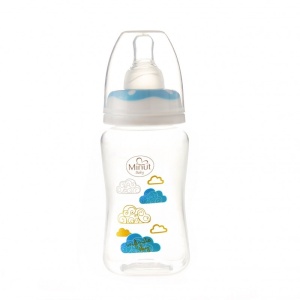 Biberon cu tetina, 125 ml, silicon, 0+, 1 buc, Minut Baby - Img 2