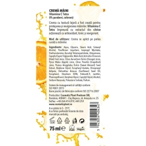 Crema de maini Vitamin C Plus cu Vitamina C Tetra, 75ml, Cosmetic Plant - Img 4