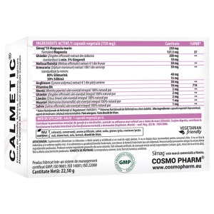 Supliment alimentar CALMETIC, Cosmo Pharm, 30 capsule vegetale - Img 2