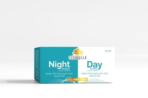 Set Crema de Zi SPF 25 + Crema de Noapte – Acid Hialuronic, Vitamina B5 și Ulei de Cedru, 50 gr + 50 gr, Cedrelle - Img 2