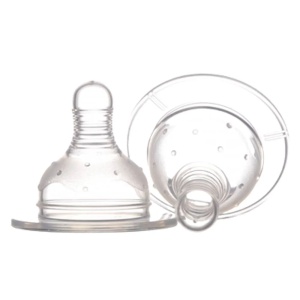 Set tetine silicon gat larg pentru lichide groase 6+ Baby, 2 bucati, Minut
