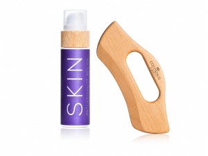 Set Ulei anticelulitic uscat Skin, 110 ml & Aparat de masaj corporal Body Gua Sha, Cocosolis