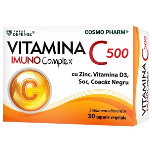 Vitamina C 500 Imuno Complex, 30 capsule vegetale, Cosmopharm
