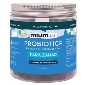 Jeleuri fara zahar cu aroma de mure si magnolie Probiotice, 42 bucati, Mium Lab