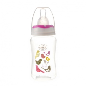 Biberon cu tetina, 125 ml, silicon, 0+, 1 buc, Minut Baby - Img 3