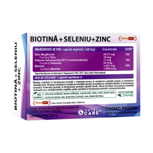 Biotina + Seleniu + Zinc, 30 capsule, Cosmo Pharm - Img 2