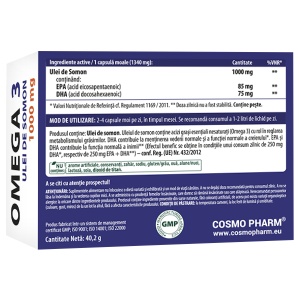 Supliment alimentar OMEGA 3 – Ulei de Somon, Cosmo Pharm, 30 capsule moi - Img 2