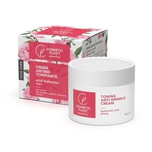 Crema antirid tonifianta cu acid hialuronic & bujor, 50 ml, Cosmetic Plant