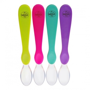 Lingurita cu varf moale, silicon, 4 luni+, 1 buc, Minut Baby