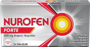 Nurofen Forte, 400 mg, 24 drajeuri, Reckitt Benkiser