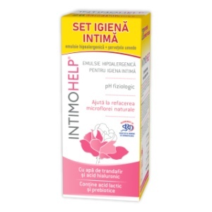Set Emulsie hipoalergenica pentru igiena intima IntimoHelp, 400 ml + Servetele umede, 20 bucati, Zdrovit