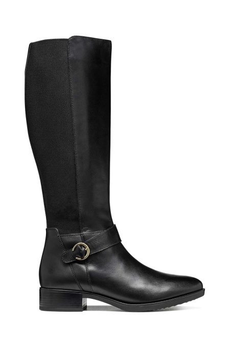 Geox cizme D FELICITY femei, culoarea negru, cu toc plat, D46G1C 043NH C9999
