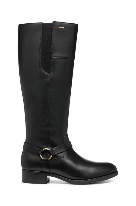 Geox ghete de piele D FELICITY NP ABX B femei, culoarea negru, cu toc drept, D46BLB 00043 C9999