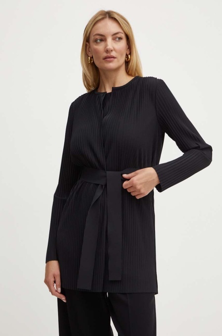 Max Mara Leisure camasa culoarea negru, desfacut, neted, 2426916027600