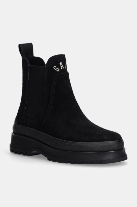 Gant botine din piele intoarsa Wintly femei, culoarea negru, cu platforma, 29553793 G00