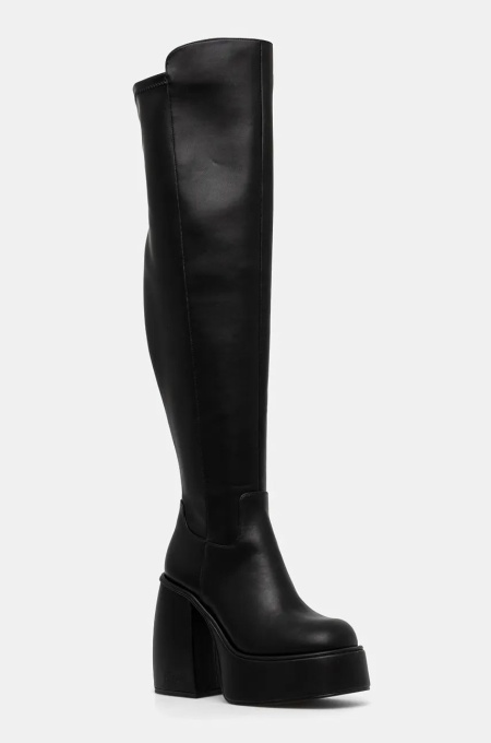 Buffalo cizme Heart Stretch Boot femei, culoarea negru, cu toc drept, 1220062-BLK