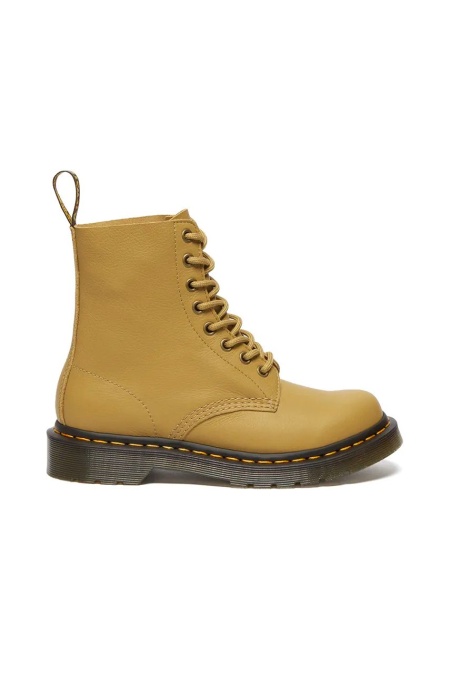 Dr. Martens bocanci de piele 1460 Pascal culoarea galben, cu toc plat, DM30920776