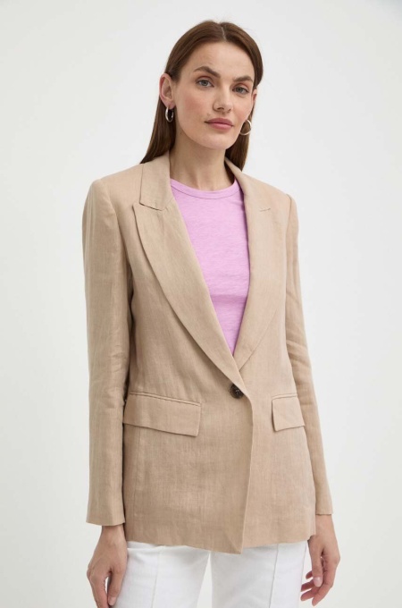 Marella sacou de in culoarea bej, un singur rand de nasturi, neted, 2413041094200