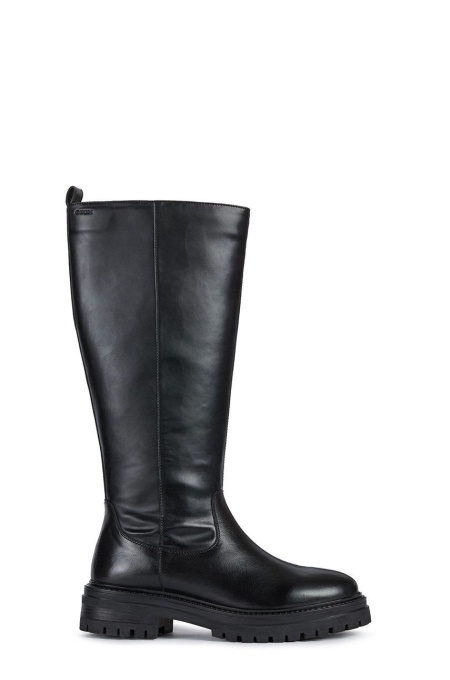 Geox Bocanci copii femei, culoarea negru, cu toc plat