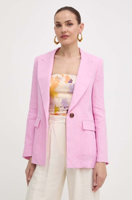 Marella sacou de in culoarea roz, un singur rand de nasturi, neted, 2413041094200