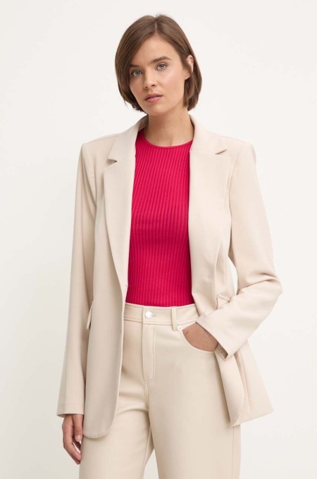 Sandro Ferrone sacou culoarea bej, un singur rand de nasturi, neted, SFS18XBDALTROVE