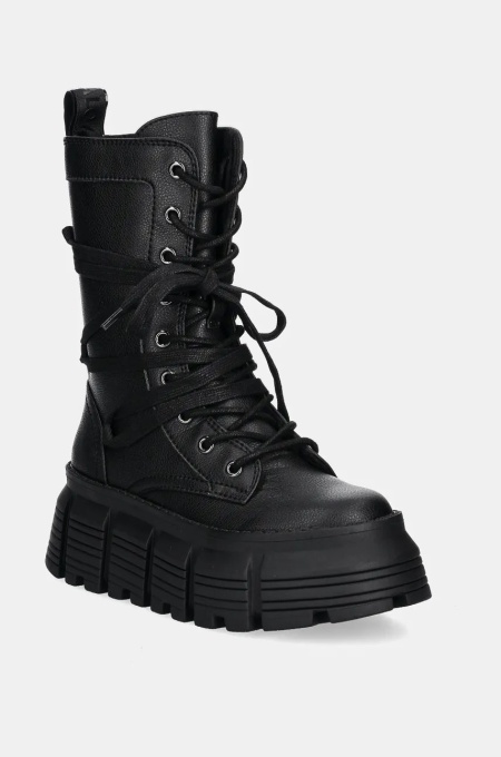 Buffalo bocanci Ava Lace Up Hi2 femei, culoarea negru, cu platforma, 1622508-BLK
