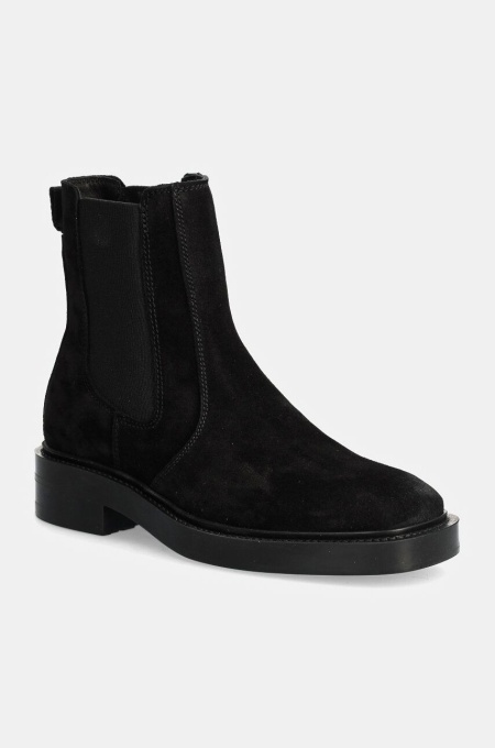 Gant botine din piele intoarsa Fallwi femei, culoarea negru, cu toc plat, 29553724 G00