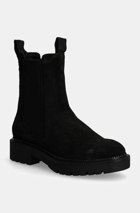 Gant botine din piele intoarsa Kelliin femei, culoarea negru, cu toc plat, 29553778 G00