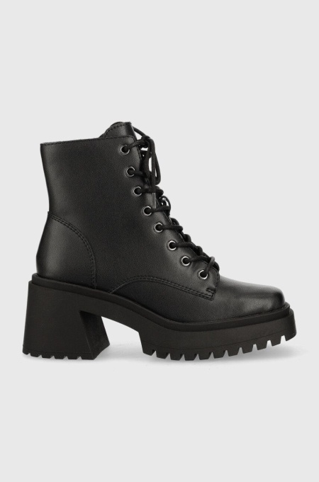 Steve Madden cizme de piele Freeport femei, culoarea negru, cu toc drept
