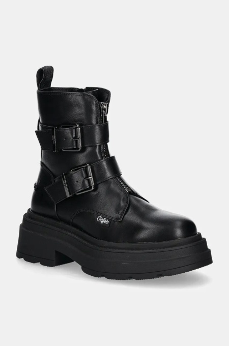 Buffalo botine Mars Biker femei, culoarea negru, cu platforma, 1622541-BLK