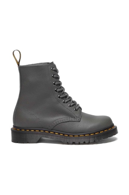 Dr. Martens bocanci de piele 1460 Pascal femei, culoarea gri, cu toc plat, DM31693029