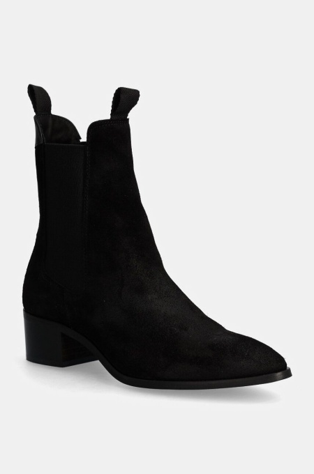 Gant botine din piele intoarsa St Broomly femei, culoarea negru, cu toc drept, 29553802 G00