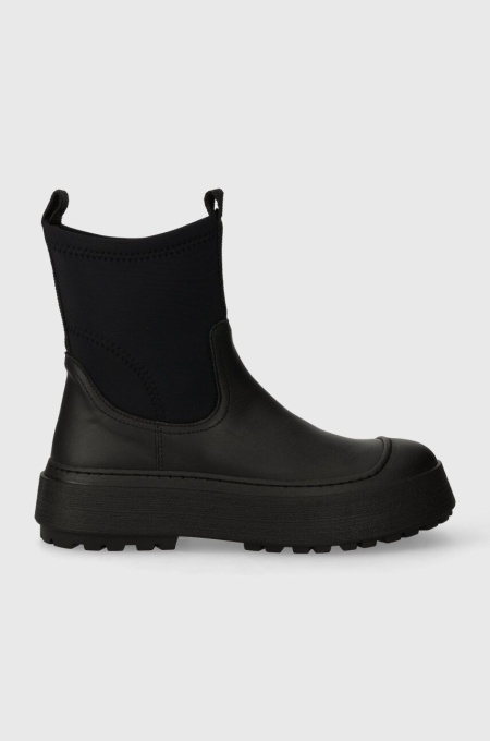 GARMENT PROJECT botine Milo Chelsea femei, culoarea negru, cu toc plat, GPWF2503