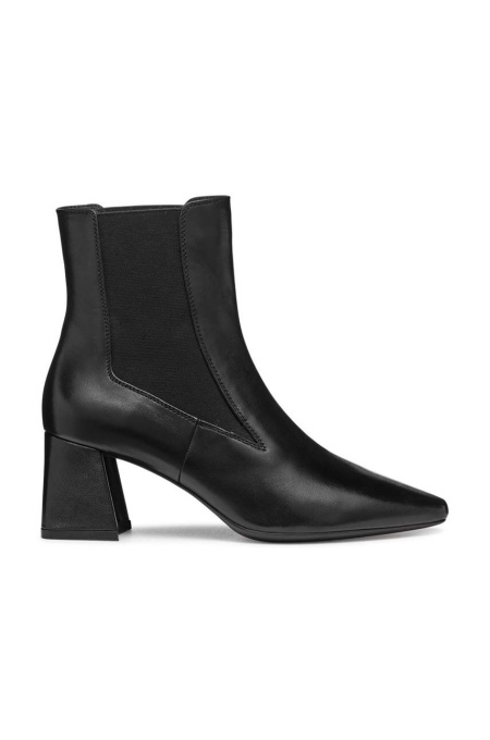 Geox botine D GISELDA femei, culoarea negru, cu toc drept, D36VCC 000TU C9999