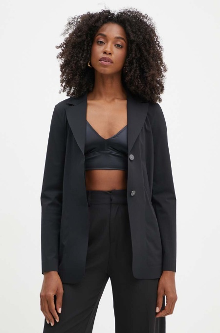 Max Mara Leisure sacou culoarea negru, un singur rand de nasturi, neted, 2426916017600