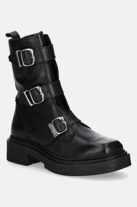 Steve Madden botine Clipper femei, culoarea negru, cu platforma, izolare usoara, SM11003402