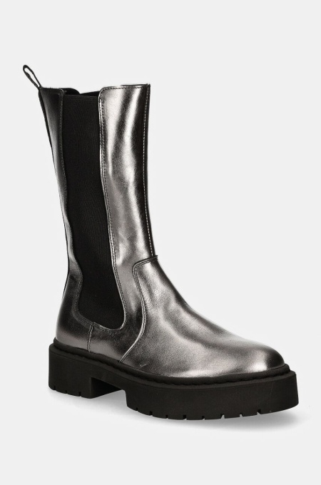 Steve Madden botine Ginny femei, culoarea argintiu, cu toc plat, SM11003332