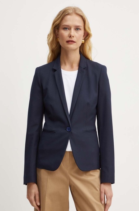 MAX&Co. sacou culoarea albastru marin, un singur rand de nasturi, neted, 2428046014200