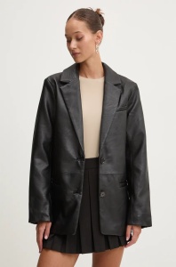Abercrombie & Fitch sacou culoarea negru, un singur rand de nasturi, neted, KI144-4165