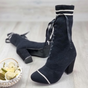 Botine Cu Toc Gros Dama Negre Aaryana - Img 3