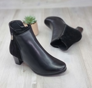 Botine Cu Toc Gros Dama Negre Cu Toc Halima - Img 5