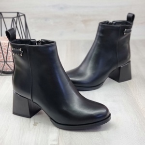 Botine Cu Toc Gros Dama Negru Mat Layla - Img 4