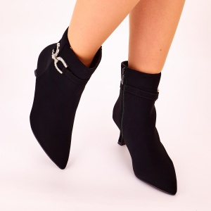 Botine Dama Negre Cu Toc Subtire Cosoris - Img 2