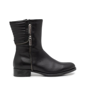Cizme scurte din piele naturala - 464 Negru Box