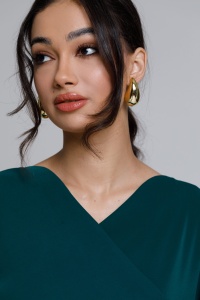 CRISTIANA green dress with drape - Img 5