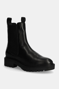 Gant ghete chelsea de piele Kelliin femei, culoarea negru, cu toc plat, 29551777 G00