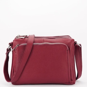Geanta bordeaux din piele naturala Camelia 124