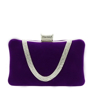 Geanta clutch violet din catifea 1007 01