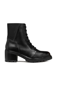 Geox cizme de piele D DAMIANA femei, culoarea negru, cu toc drept, D46QCC 043NH C9999
